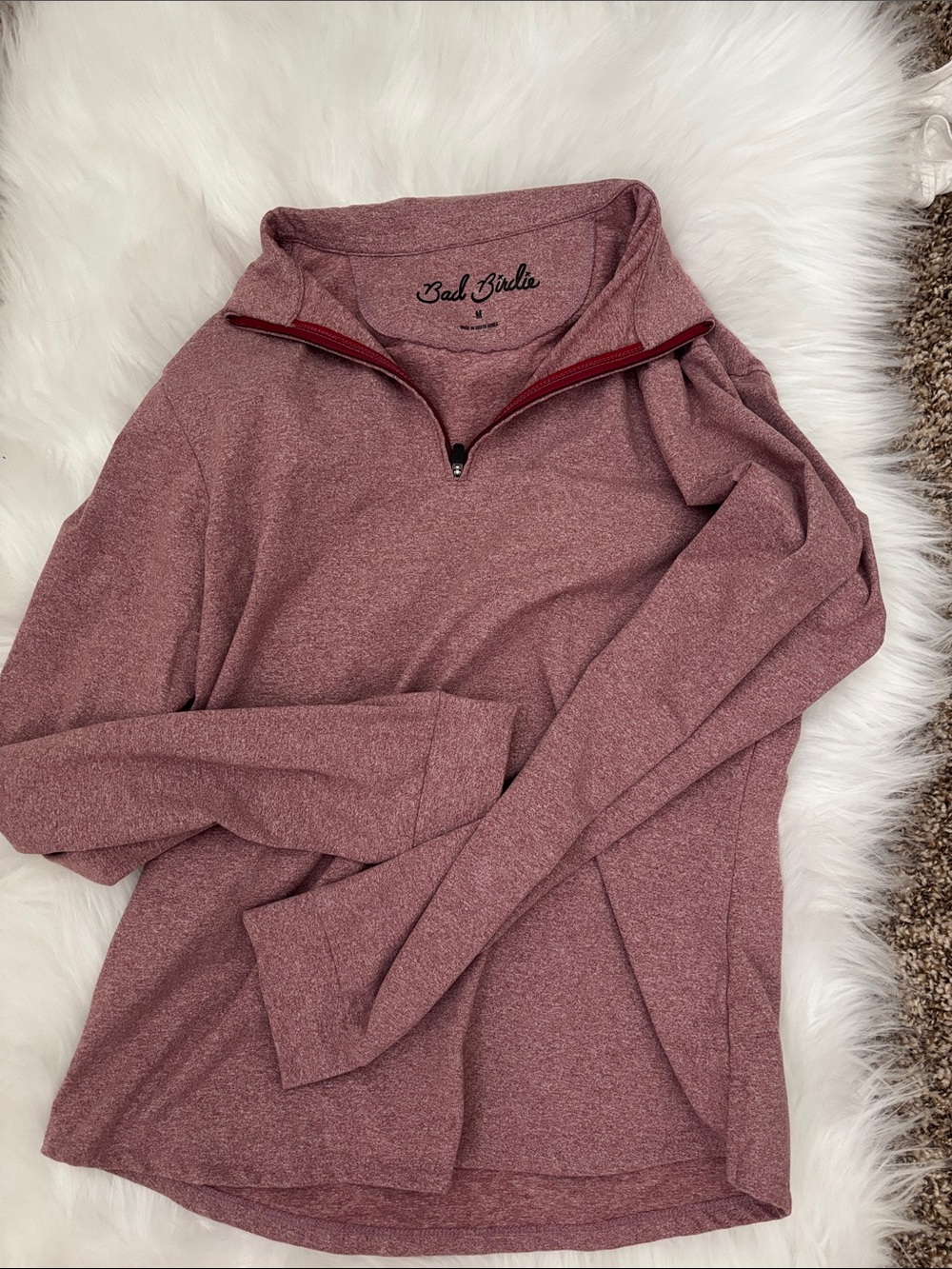Bad Birdie Quarter-Zip Pullover Sweater - Dusty Mauve